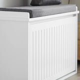 Modern Multifunctional Shoe Storage Bench with Cushion Seat - Rear View