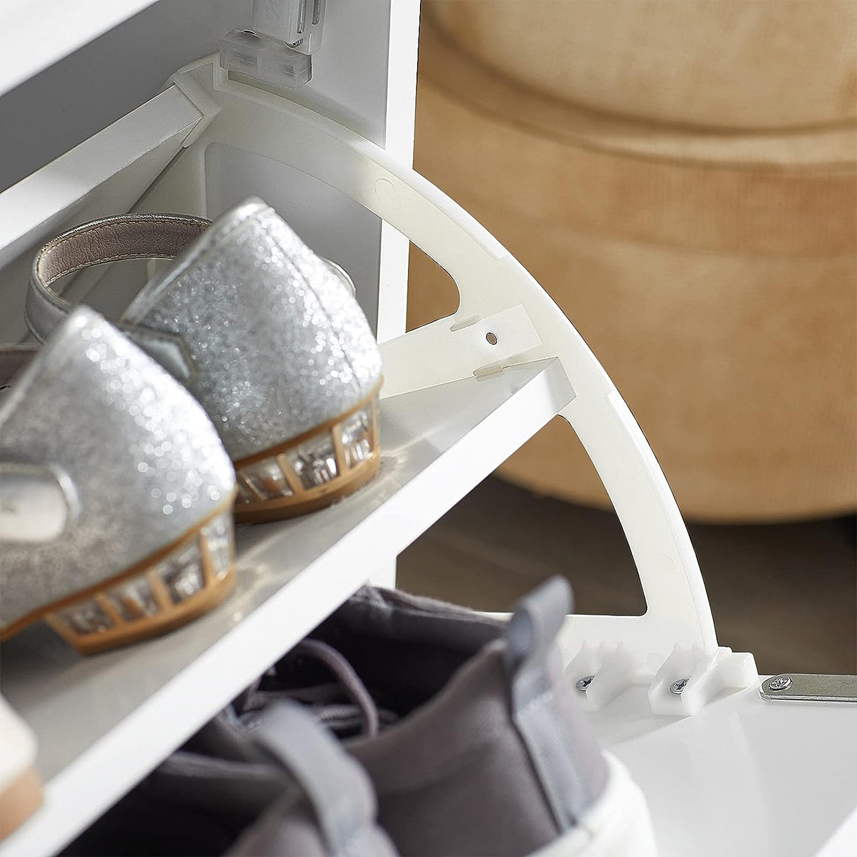 Modern Multifunctional Shoe Storage Bench with Cushion Seat