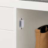 Modern White Shoe Storage Bench with Cushion Seat - Close-Up Angle