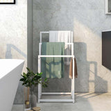 3 Tier Metal Freestanding Towel Rack Rail Holder Drying Stand - Front View