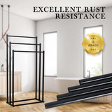 3 Tier Metal Towel Rack Freestanding Bathroom Organizer Rail - Front View
