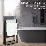 3 Tier Metal Towel Rack Freestanding Bathroom Organizer Rail - Side View