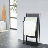 3 Tier Metal Towel Rack Freestanding Bathroom Organizer Rail - Rear View