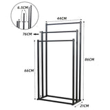 Metal Free Standing Towel Rack 3 Tier Bathroom Rail Shelf Dryer - Rear View