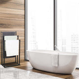 Metal Free Standing Towel Rack 3 Tier Bathroom Rail Shelf Dryer - Low Angle