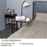 C-Shaped Sofa Side End Table Metal Frame Laptop Tray - All Family - Side View
