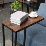C-Shaped Sofa Side End Table Metal Frame Laptop Tray - All Family - Rear View