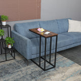 C-Shaped Sofa Side End Table Metal Frame Laptop Tray - All Family - Close-Up Angle