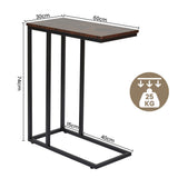 C-Shaped Sofa Side End Table Metal Frame Laptop Tray - All Family - Low Angle