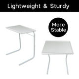 Adjustable Foldable Laptop Table Tray Steel MDF - Top-Down View