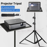 Portable Adjustable Laptop Projector Stand Tripod with Tray - Side View