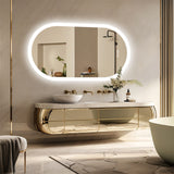 1000x500mm LED Bathroom Mirror Oval Anti-Fog Dimmable Wall Mount - Front View