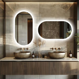 1000x500mm LED Bathroom Mirror Oval Anti-Fog Dimmable Wall Mount - Side View