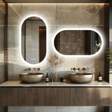 120x60cm LED Bathroom Mirror Oval Anti-Fog Dimmable Wall Mount