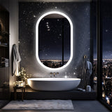 120x60cm LED Bathroom Mirror Oval Anti-Fog Dimmable Wall Mount - Top-Down View