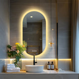 120x60cm LED Bathroom Mirror Oval Anti-Fog Dimmable Wall Mount - 45-Degree Angle