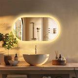 120x60cm LED Bathroom Mirror Oval Anti-Fog Dimmable Wall Mount - Close-Up Angle