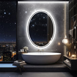 500x700mm LED Bathroom Mirror Oval Dimmable Anti-Fog - Front View