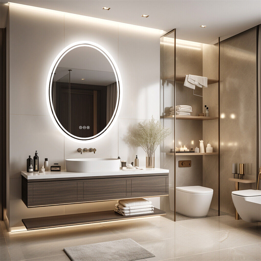 500x700mm LED Bathroom Mirror Oval Dimmable Anti-Fog