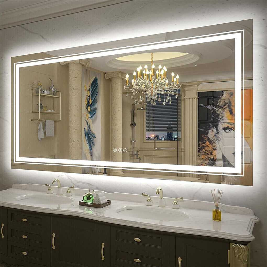 500x700mm LED Bathroom Mirror Anti-Fog Illuminated Shatterproof