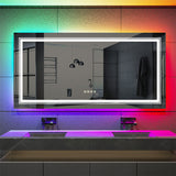 500x700mm LED Bathroom Mirror Anti-Fog Illuminated Shatterproof - Front View