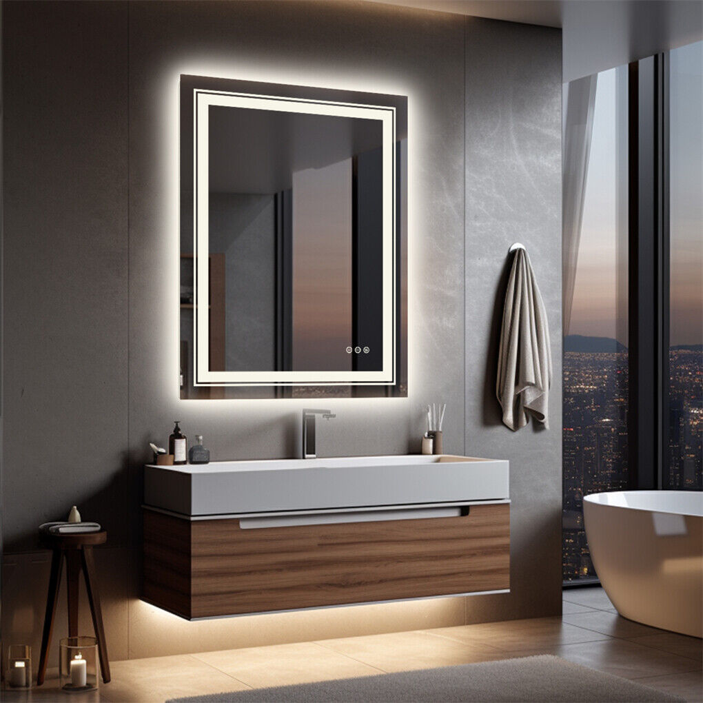 500x700mm LED Bathroom Mirror Anti-Fog Illuminated Shatterproof