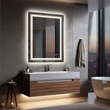 500x700mm LED Bathroom Mirror Anti-Fog Illuminated Shatterproof - Rear View