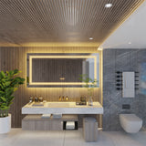 500x700mm LED Bathroom Mirror Anti-Fog Illuminated Shatterproof - Close-Up Angle