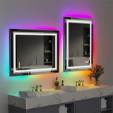 600x800mm LED Bathroom Mirror Anti-fog Illuminated Shatterproof - Low Angle