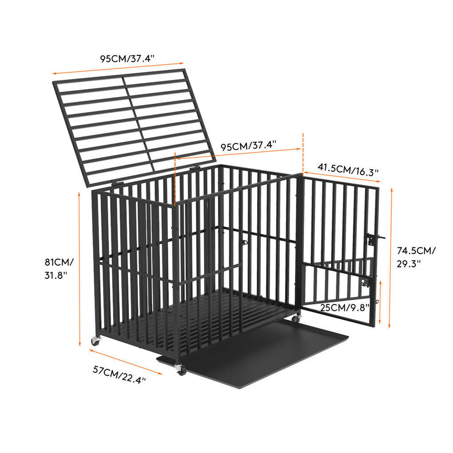 38 Heavy Duty Dog Cage Large XL XXL Pet Kennel on Wheels