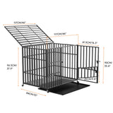 46 XXL Heavy Duty Dog Cage Jumbo Large Pet Kennel on Wheels - Front View