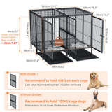 52 XXXL Heavy Duty Dog Cage Large Breed Kennel on Wheels - Top-Down View