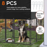 Outdoor Dog Kennel XS Pet Cage with Roof & Cover 127x120x134cm - Front View
