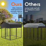 Outdoor Dog Kennel XS Pet Cage with Roof & Cover 127x120x134cm - Top-Down View