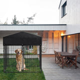 Large Outdoor Dog Kennel 250x120x165cm Pet Cage with Roof - Side View