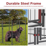Large Outdoor Dog Kennel 250x120x165cm Pet Cage with Roof - 45-Degree Angle