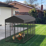 Large Outdoor Dog Kennel 250x120x165cm Pet Cage with Roof - Rear View