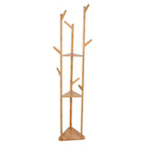 Bamboo Coat Rack Stand with Umbrella Holder - Hanging Storage - Close-Up Angle