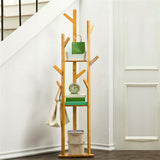 Bamboo Coat Rack Stand with Umbrella Holder - Hanging Storage - Extra Image