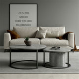Set of 2 Grey Marble Nesting Coffee Tables 60/80cm