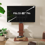 Heavy Duty TV Floor Stand Adjustable Mount 65 Black Brown, image 3