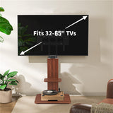 Heavy Duty TV Floor Stand Adjustable Mount 65 Black Brown - Side View