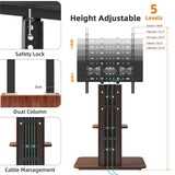 Heavy Duty TV Floor Stand Adjustable Mount 65 Black Brown - Extra Image