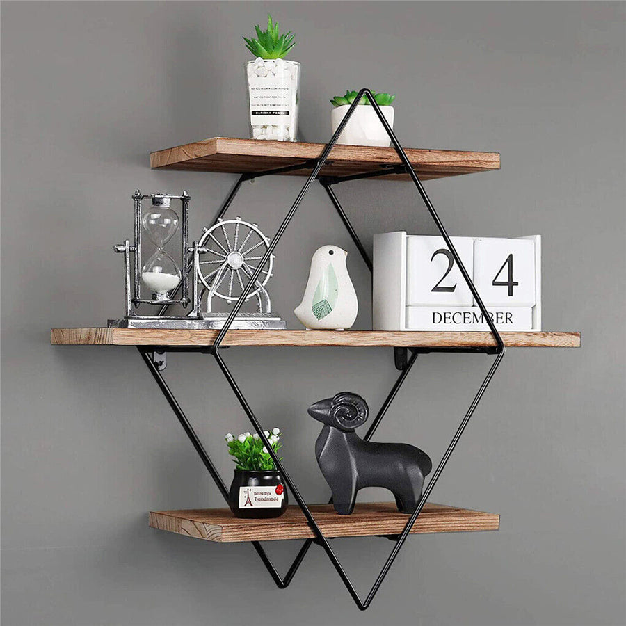 Vintage Rustic Wooden Floating Shelves