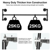 Iron Wall Mounted Clothes Rack with Shelf Garment Display - Top-Down View