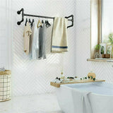 Iron Wall Mounted Clothes Rack with Shelf Garment Display - 45-Degree Angle