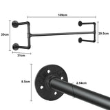 Iron Wall Mounted Clothes Rack with Shelf Garment Display - Extra Image