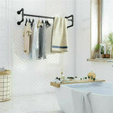 Iron Wall Mounted Clothes Rack with Shelf Garment Display - 45-Degree Angle