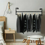 Iron Wall Mounted Clothes Rack with Shelf Garment Display - Close-Up Angle
