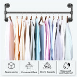 Iron Wall Mounted Clothes Rack with Shelf Garment Display - Extra Image